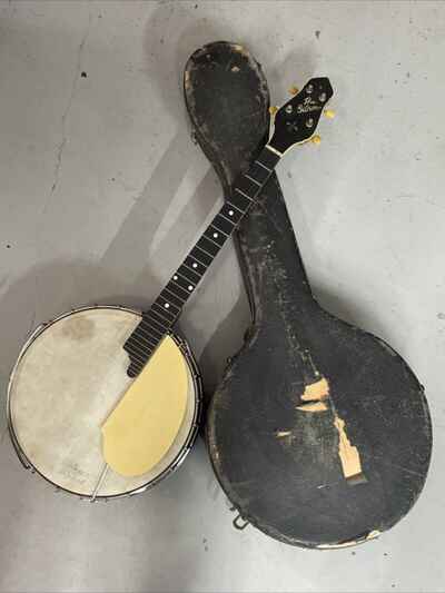 1923? Gibson 4 String Tenor Banjo Snake Head With Original Case 11806-12