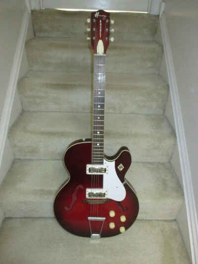 1967 Harmony Rocket H54 2 Pickup Red-Great Player