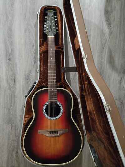 1970s Ovation Matrix Model 1738 12 String Electric / Acoustic Guitar With OHSC