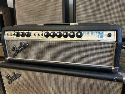 1968 Fender Dual Showman Vintage Tube Amp Head, Drip Edge Black Line AB763