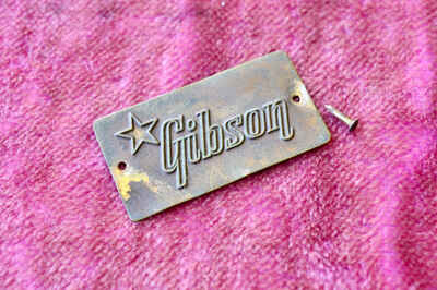 Vintage Gibson Brass Case Badge Cali Girl Burst Goldtop Les Paul Standard 1959 !