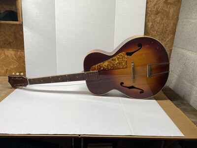 Vintage Kay Artchtop Sunburst Tortoise Shell Pickguard Acoustic Guitar 1950s