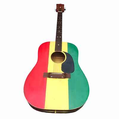 Vintage Unique 1970s Hand Painted  Ensenada Mexico Acoustic Guitar Model WG 65