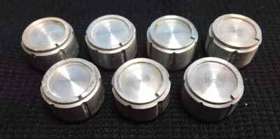 PEAVEY 1970s AMP KNOBS EARLY MACHINED ALUMINUM SET OF (7) MUSICIAN GTR BASS PA