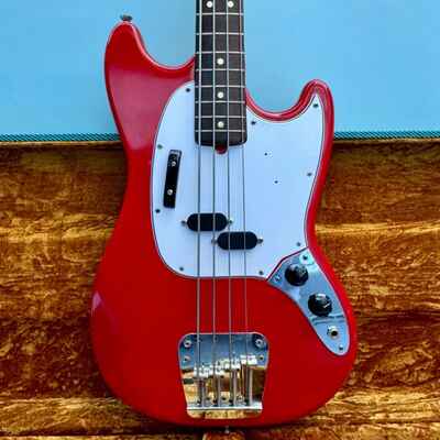 Vintage 1974 Fender Mustang Bass Dakota Red