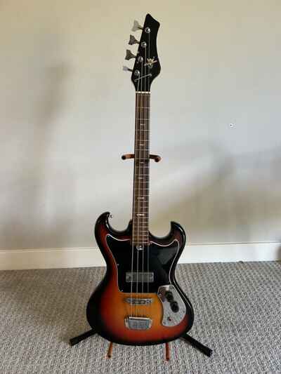 Vintage 1960s Kingston Electric Bass Guitar  MIJ Short Scale Bass
