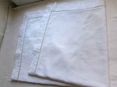 French vintage  white cotto euro sham pillow case no monogarm no button