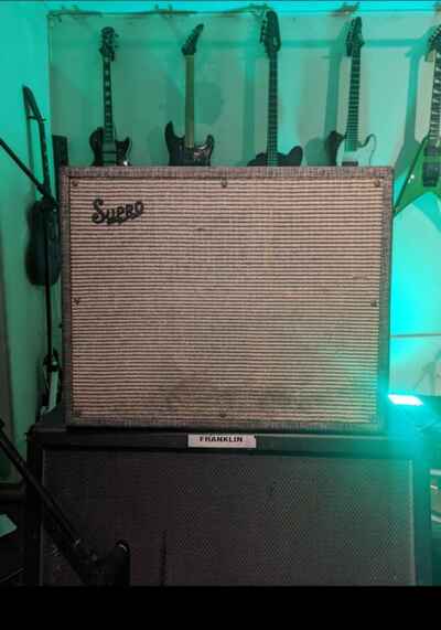 1965 Supro Thunderbolt Vintage Tube Guitar Amp 1x15 Model S6420 w /  Jensen C15P