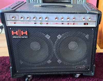 Vintage 1970s HH IC100L Twin Reverb 2x12 Combo Guitar Amplifier Solid State