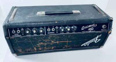 Vintage 1960s Fender Bassman Amp Head Blackface AA165 (Untested / Parts / Repair)