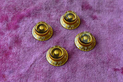 Vintage 1959 Gibson Les Paul Burst Knobs Gold Bonnet Standard Knob set Goldtop