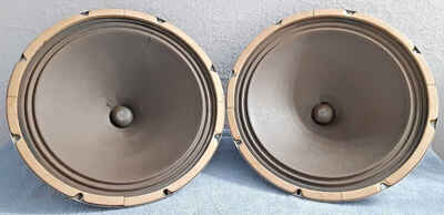 2 Vintage 1958 Magnavox Alnico 15" Instrument Speakers - 8 Ohms - Smooth Cones