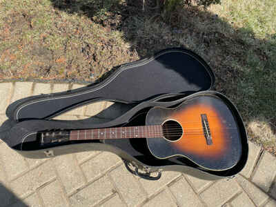 Vintage 1930s Kalamazoo Sunburst Acoustic Guitar By Gibson Estate Find W /  Case