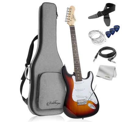 OPEN BOX - 39" Full-Size Electric Guitar Beginner Kit w /  Gig Bag, Sunburst-White