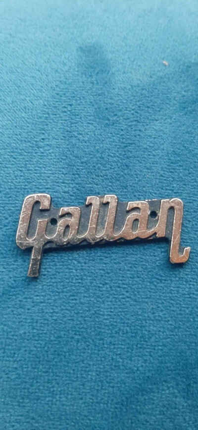 Gallan Guitar metal Logo Badge. vintage japan 1970