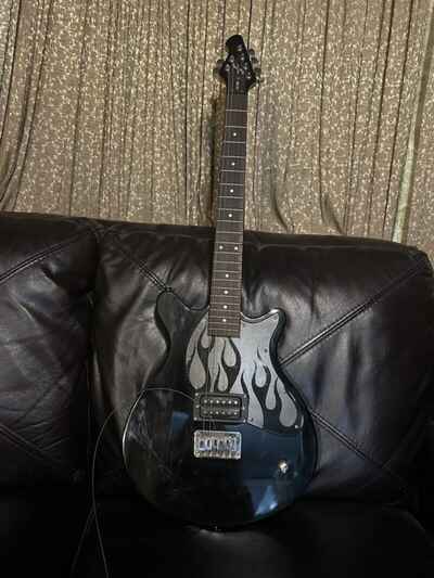 First Act ME1980 Electric Guitar Black With Flames Select Edition-Broken String