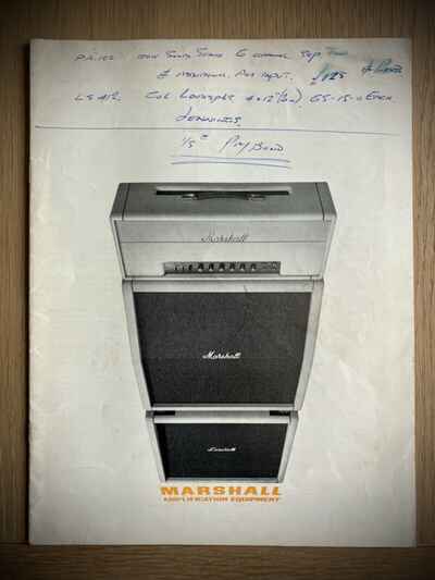 Original 1969 Marshall Amplifier Catalogue & Price List!