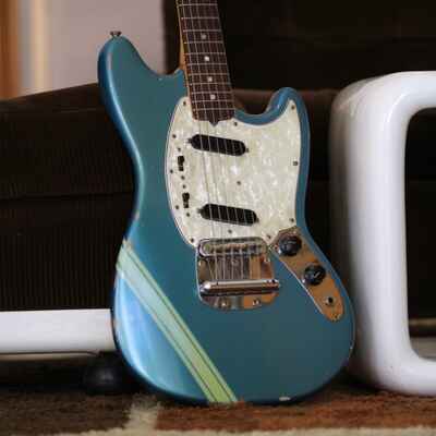 Vintage 1972 Fender Mustang Competition Blue Refin Electric Guitar