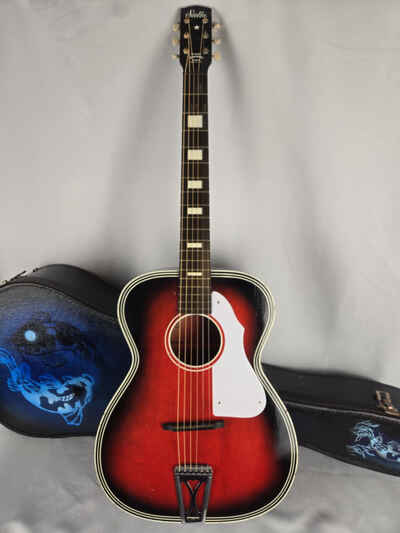 Rare Vintage 1963 Harmony Stella H1141 Grand Concert Redburst Acoustic Guitar