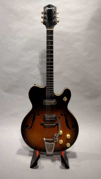 1960s Harmony H74 Meteor Archtop Hollowbody w / HSC! -LL