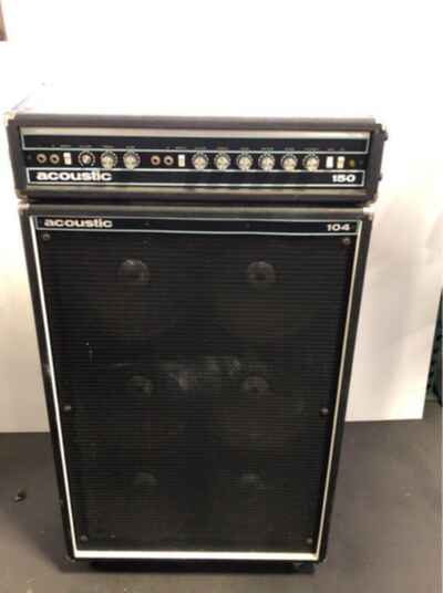 Vintage 60s-70s Acoustic 150 Control Corp Amplifier And Matching 104 Cabinet