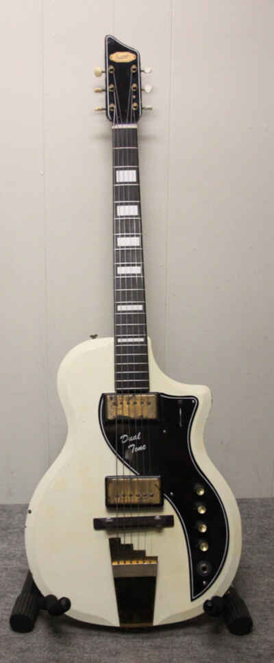 1950s Original SUPRO DUAL TONE White Electric Guitar Restored USA