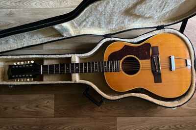 1965 Gibson B12N-12 string acoustic guitar, all original, plays great. case.