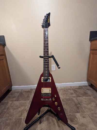 1982 Ibanez Rocket Roll II Flying V Fire Red Made In Japan