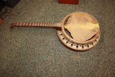 BROKEN Antique Vintage Banjo  For  PARTS OR REPAIR Restoration Pat Pending