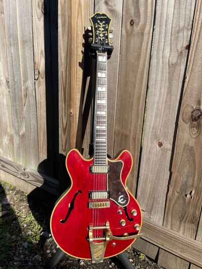 Vintage 1966 Epiphone Sheraton Cherry Electric Guitar Gold Hardware