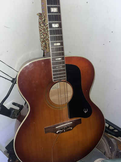 Epiphone Sheraton FT-570SB acoustic guitar, Has Two Broken Strings