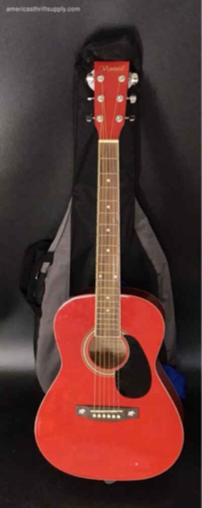 Ventura VWD0RED 3 / 4 Red Handcrafted 6-String Acoustic Guitar With Gig Bag