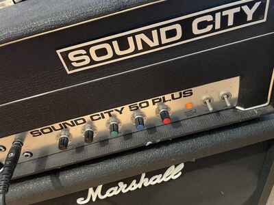 Vintage 1970s Sound City 50 Plus EL34 Lead Valve Amplifier Head Dallas Arbiter