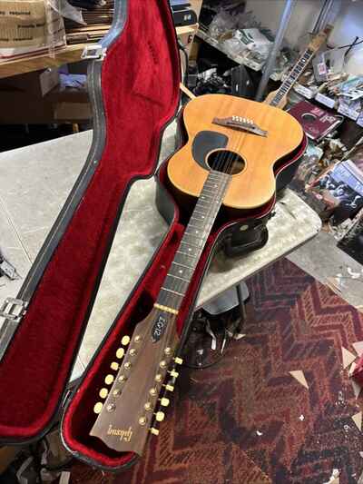 Gibson LG-12 1970 acoustic 12 string guitar w /  Case Very good original shape