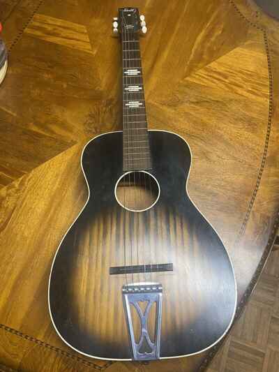 Stella Harmony H929 Neck Made In USA Parlor Guitar With Case Vintage