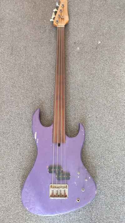 vox white shadow bass guitar purple