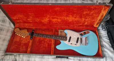 Vintage Fender Mustang 1966 Daphne Blue REFINISH Electric Guitar