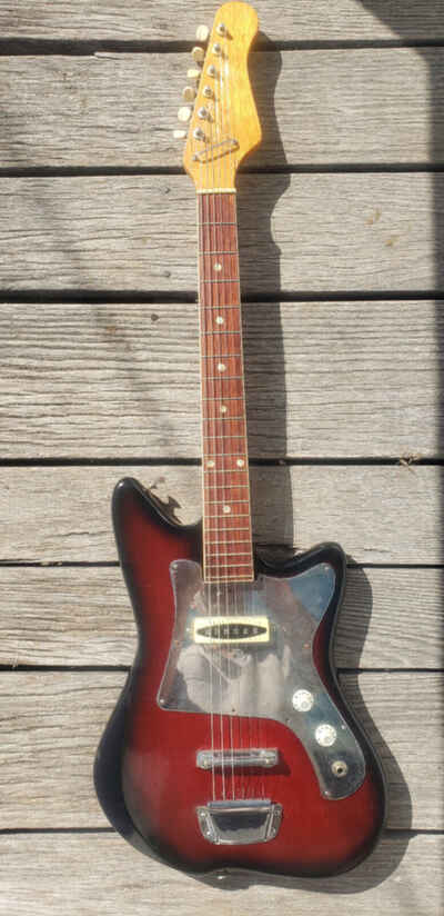 Vintage 60s Japan 24" Scale Solid Single Coil Electric Guitar Teisco? Repaired