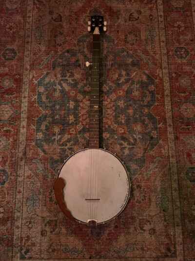 Vintage Tulio 5 String Banjo With Case And Fingerpicks