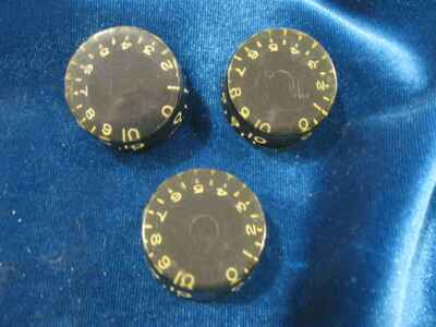 3 Vintage 1970s Gibson Black Speed Knobs for SG L6-S Les Paul RD Marauder G-3