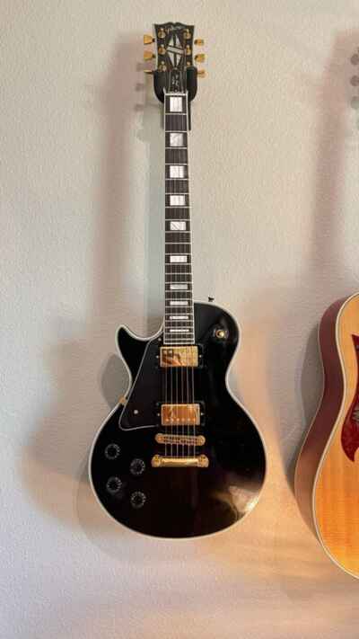 Les Paul Custom Left Handed 1979 Black And Gold, Inlaid Bone In Great Shape