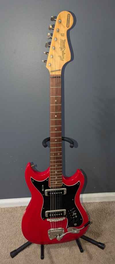 Vintage Hagstrom II F-200 Red Guitar with Tremelo Bar Circa 1960s