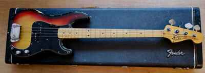 1974 Fender Precision Bass Sunburst with original hard shell case