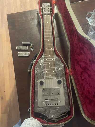 Antique Tower Corp Bakelite Lap Steel Guitar Elkhart Ind With Case & Bars