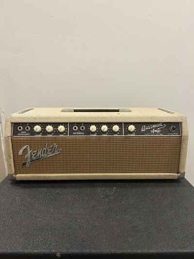 1963 Fender Brownface Bassman Tube Amp Head Model 6G6-B Vintage Rare Works!