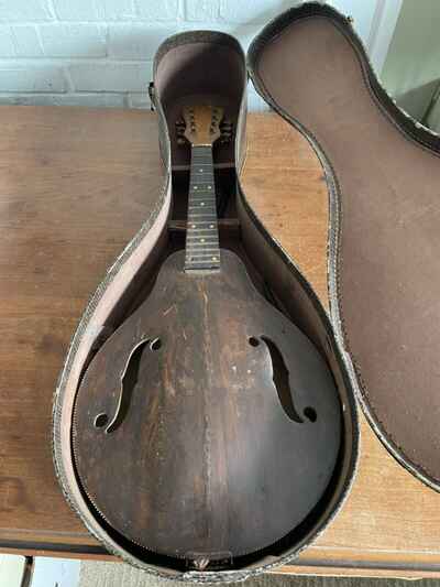 Vintage Mandolin with Case  ~  For Parts Or Restoration
