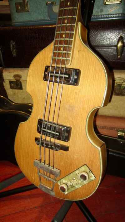 Vintage 1967 Hofner 500 / 1 Beatle Bass Natural w /  Original Case