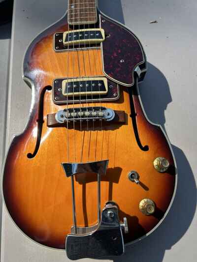 Aria Diamond 1402T, 1967 Hofner Shaped Guitar. Fender Gibson