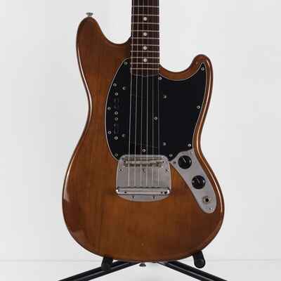 1975 Fender Mustang Mocha Brown Walnut Vintage American with Hardshell Case