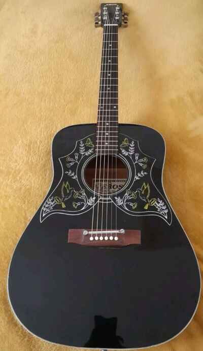 1970s EROS BLACKBIRD ACOUSTIC GUITAR  VGC RARE GUITAR